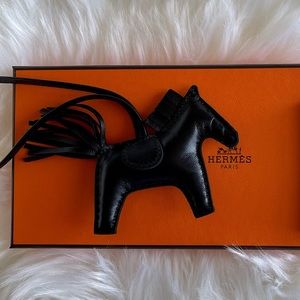 Authentic Hermes Rodeo Charm in So Black PM Size